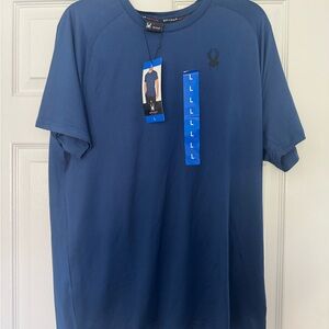Spyder Blue Short Sleeve Tee Classic Crew Neck